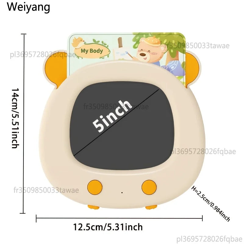 Toddler English Flash Cards with Writing Drawing Tablet Montessori Early Educational Toys for Kids Boys Girls Gift